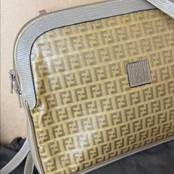 Fendi Zucchino FF Monogram Clutch Crossbody Bag Vintage Zucca Coated Canvas - Picture 11 of 15